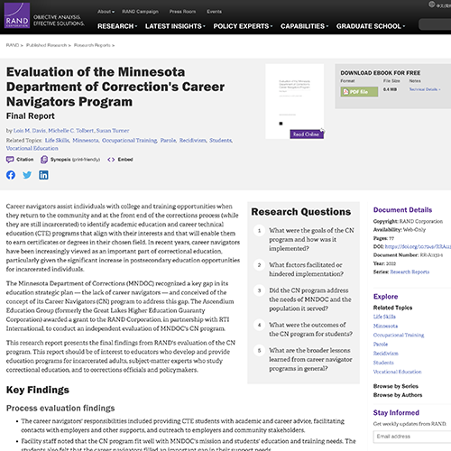 Evaluation of the Minnesota Department